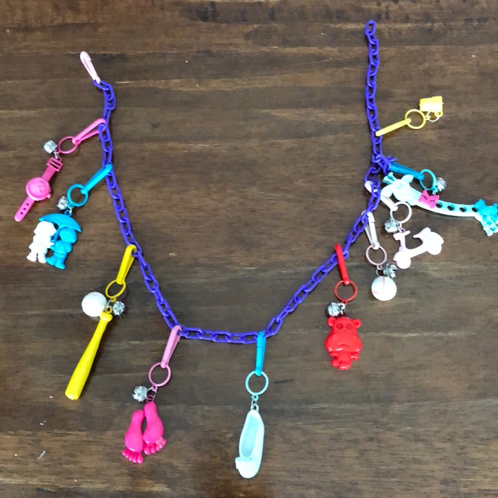 Vintage 80s plastic charm necklace